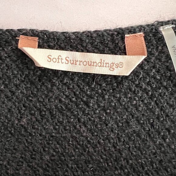 Soft Surroundings Wool Blend Knit Ruffle Black Sweater/Tunic - Picture 7 of 10